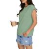 imageSAMPEEL Womens Tops Summer Dressy Casual Raglan Cap Sleeve T Shirts Basic Tee Shirts Trendy 2025Lake Green