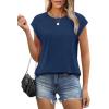 imageSAMPEEL Womens Tops Summer Dressy Casual Raglan Cap Sleeve T Shirts Basic Tee Shirts Trendy 2025Navy Blue