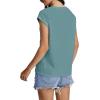 imageSAMPEEL Womens Tops Summer Dressy Casual Raglan Cap Sleeve T Shirts Basic Tee Shirts Trendy 2025Teal