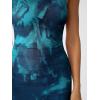 imageTrendy Queen Bodycon Maxi Dress Womens Sleeveless Floral Print Fitted Party Club Ruched Dresses with Side SlitBlue