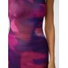 imageTrendy Queen Bodycon Maxi Dress Womens Sleeveless Floral Print Fitted Party Club Ruched Dresses with Side SlitPurple