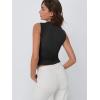 imageTrendy Queen Womens Ribbed Button Down Sleeveless Shirts Summer Going Out Cropped Tank TopBlack