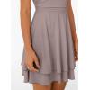 imageTrendy Queen Womens Square Neck Summer Party Flowy Ruffle Hem Ruched Waist Mini DressRose Taupe