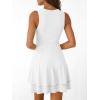 imageTrendy Queen Womens Square Neck Summer Party Flowy Ruffle Hem Ruched Waist Mini DressWhite