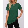imageWomens Short Sleeve Tops Pleated Crewneck Loose Fit T Shirt Business Casual Dressy Work Shirts 2025 Summer BlousesGreen