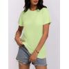 imageWomens Short Sleeve Tops Pleated Crewneck Loose Fit T Shirt Business Casual Dressy Work Shirts 2025 Summer BlousesLight Green