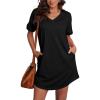 imageSAMPEEL Summer Dresses for Women Short Sleeve with Pockets T Shirt with Pockets