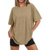 imageTrendy Queen Oversized Vintage T Shirts for Women Graphic Summer Top 2025 Y2k Short Sleeve Basic Cute Grunge ClothesKhaki