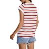 imageSAMPEEL Womens Tops Summer Dressy Casual Raglan Cap Sleeve T Shirts Basic Tee Shirts Trendy 2025Bright Red Stripe