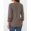 imageTrendy Queen 34 Length Sleeve Womens Tops V Neck Tunic Dressy Casual Business Ladies Fall Fashion Outfits 2025Coffeegrey
