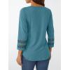 imageTrendy Queen 34 Length Sleeve Womens Tops V Neck Tunic Dressy Casual Business Ladies Fall Fashion Outfits 2025Cyan