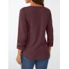 imageTrendy Queen 34 Length Sleeve Womens Tops V Neck Tunic Dressy Casual Business Ladies Fall Fashion Outfits 2025Winered