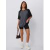 imageTrendy Queen Oversized Short Sleeve T Shirts for Women Workout Casual Summer Tops Loose Fit Cute Basic TeesBlackgrey