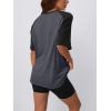 imageTrendy Queen Oversized Short Sleeve T Shirts for Women Workout Casual Summer Tops Loose Fit Cute Basic TeesBlackgrey