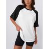 imageTrendy Queen Oversized Short Sleeve T Shirts for Women Workout Casual Summer Tops Loose Fit Cute Basic TeesBlackwhite