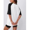 imageTrendy Queen Oversized Short Sleeve T Shirts for Women Workout Casual Summer Tops Loose Fit Cute Basic TeesBlackwhite