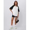 imageTrendy Queen Oversized Short Sleeve T Shirts for Women Workout Casual Summer Tops Loose Fit Cute Basic TeesBlackwhite