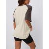 imageTrendy Queen Oversized Short Sleeve T Shirts for Women Workout Casual Summer Tops Loose Fit Cute Basic TeesBrownapricot