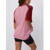 imageTrendy Queen Oversized Short Sleeve T Shirts for Women Workout Casual Summer Tops Loose Fit Cute Basic TeesRedpink