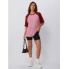 imageTrendy Queen Oversized Short Sleeve T Shirts for Women Workout Casual Summer Tops Loose Fit Cute Basic TeesRedpink