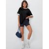 imageTrendy Queen Oversized Tshirts for Women Plus Size Summer Tops 2025 Workout Short Sleeve Shirts Color Block TeesBlack