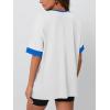 imageTrendy Queen Oversized Tshirts for Women Plus Size Summer Tops 2025 Workout Short Sleeve Shirts Color Block TeesWhite