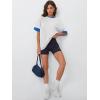 imageTrendy Queen Oversized Tshirts for Women Plus Size Summer Tops 2025 Workout Short Sleeve Shirts Color Block TeesWhite