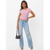 imageTrendy Queen Women Short Sleeve T Shirts 2025 Ribbed Summer Casual Basic Cute Tee Sexy Crop Tops Fitted ClothesPink
