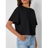 imageTrendy Queen Womens Crop Tops Oversized Workout Tshirts Short Sleeve Tees Summer Spring 2025 Casual Trendy Fashion ClothesBlack