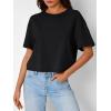 imageTrendy Queen Womens Crop Tops Oversized Workout Tshirts Short Sleeve Tees Summer Spring 2025 Casual Trendy Fashion ClothesBlack