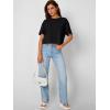 imageTrendy Queen Womens Crop Tops Oversized Workout Tshirts Short Sleeve Tees Summer Spring 2025 Casual Trendy Fashion ClothesBlack