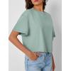 imageTrendy Queen Womens Crop Tops Oversized Workout Tshirts Short Sleeve Tees Summer Spring 2025 Casual Trendy Fashion ClothesGreen