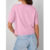 imageTrendy Queen Womens Crop Tops Oversized Workout Tshirts Short Sleeve Tees Summer Spring 2025 Casual Trendy Fashion ClothesPink