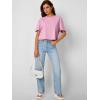imageTrendy Queen Womens Crop Tops Oversized Workout Tshirts Short Sleeve Tees Summer Spring 2025 Casual Trendy Fashion ClothesPink