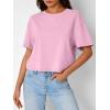 imageTrendy Queen Womens Crop Tops Oversized Workout Tshirts Short Sleeve Tees Summer Spring 2025 Casual Trendy Fashion ClothesPink