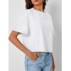 imageTrendy Queen Womens Crop Tops Oversized Workout Tshirts Short Sleeve Tees Summer Spring 2025 Casual Trendy Fashion ClothesWhite