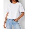 imageTrendy Queen Womens Crop Tops Oversized Workout Tshirts Short Sleeve Tees Summer Spring 2025 Casual Trendy Fashion ClothesWhite