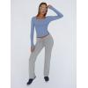 imageTrendy Queen Womens Long Sleeve Shirts Crop Tops Fall Fashion 2025 Square Neck Going Out Basics Tees Y2k ClothesBlue Gray