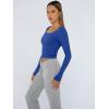 imageTrendy Queen Womens Long Sleeve Shirts Crop Tops Fall Fashion 2025 Square Neck Going Out Basics Tees Y2k ClothesRoyal Blue