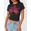 imageTrendy Queen Womens Short Sleeve Crop Tops Summer Spring T Shirts Basic Cute Casual Tees Graphic Trendy Fashion Clothes 2025Black