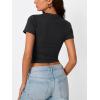 imageTrendy Queen Womens Short Sleeve Crop Tops Summer Spring T Shirts Basic Cute Casual Tees Graphic Trendy Fashion Clothes 2025Black