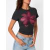 imageTrendy Queen Womens Short Sleeve Crop Tops Summer Spring T Shirts Basic Cute Casual Tees Graphic Trendy Fashion Clothes 2025Black