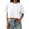 imageTrendy Queen Womens Crop Tops Oversized Workout Tshirts Short Sleeve Tees Summer Spring 2025 Casual Trendy Fashion ClothesWhite