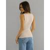 imageSAMPEEL Ribbed Tank Tops for Women Square Neck Summer Sleeveless TopsAlmond