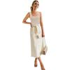 imageSAMPEEL Ribbed Tank Tops for Women Square Neck Summer Sleeveless TopsAlmond