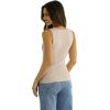 imageSAMPEEL Ribbed Tank Tops for Women Square Neck Summer Sleeveless TopsAlmond