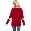 imageSAMPEEL Long Sleeve Shirts for Women Color Block Casual Tops Crew Neck Fall Basic Tees Fashion Clothes 202501 Red