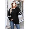 imageSAMPEEL Long Sleeve Shirts for Women Color Block Casual Tops Crew Neck Fall Basic Tees Fashion Clothes 202502 Black