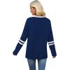 imageSAMPEEL Long Sleeve Shirts for Women Color Block Casual Tops Crew Neck Fall Basic Tees Fashion Clothes 202503 Navy Blue