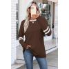 imageSAMPEEL Long Sleeve Shirts for Women Color Block Casual Tops Crew Neck Fall Basic Tees Fashion Clothes 202504 Brown
